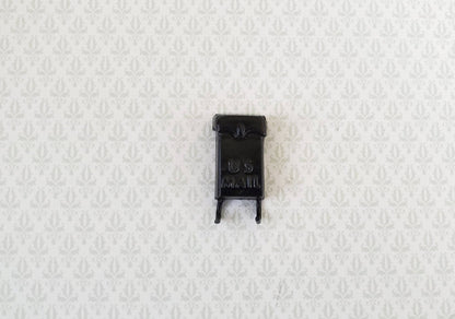 Dollhouse Miniature Mailbox Black with Newspaper Hooks 1:12 Scale Accessory - Miniature Crush