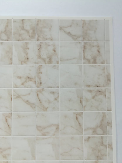 Dollhouse Miniature Marble Square Tile Flooring Textured Card Stock Glossy 1:12 - Miniature Crush