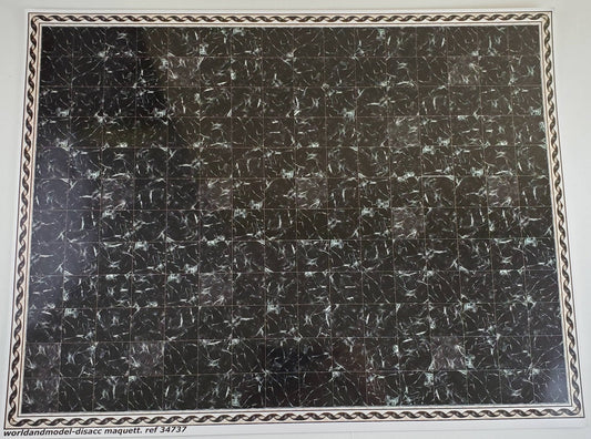 Dollhouse Miniature Marble Tile Flooring Sheet Black with White World Model 34737 1:12 Scale - Miniature Crush
