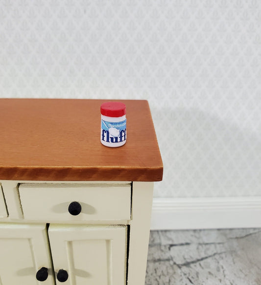 Dollhouse Miniature Marshmallow Fluff Creme Jar 1:12 Scale Food Groceries Kitchen - Miniature Crush