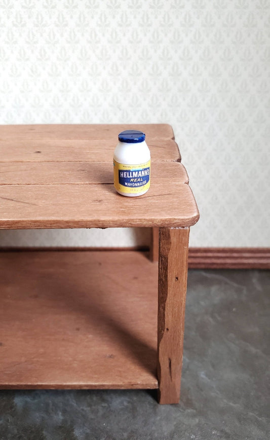 Dollhouse Miniature Mayo Hellmann's Mayonnaise Jar 1:12 Scale Food Groceries Kitchen - Miniature Crush