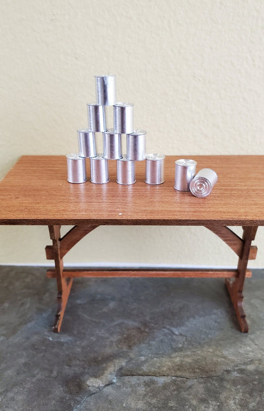 Dollhouse Miniature Metal Cans Medium x12 Grocery Store 1:12 Scale #7 Blanks - Miniature Crush