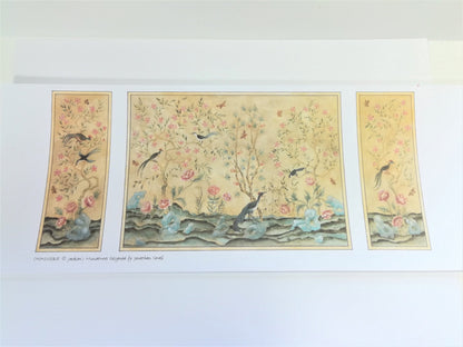 Dollhouse Miniature Mural Wallpaper Birds and Flowers Wall Panels Jackson's Miniatures 1:12 Scale - Miniature Crush