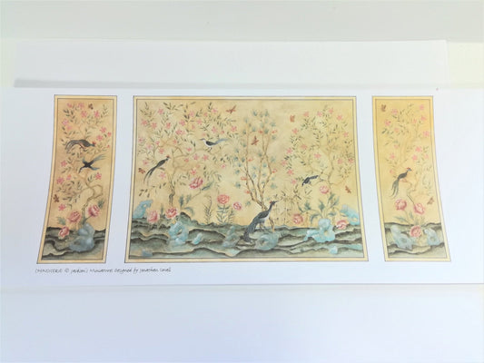 Dollhouse Miniature Mural Wallpaper Birds and Flowers Wall Panels Jackson's Miniatures 1:12 Scale - Miniature Crush