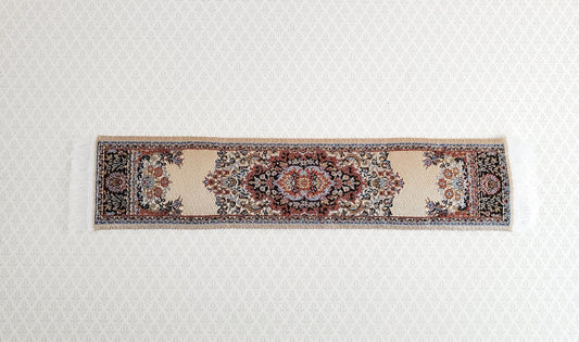 Dollhouse Miniature Narrow Carpet Rug Runner Beige Woven Fabric 1:12 Scale - Miniature Crush