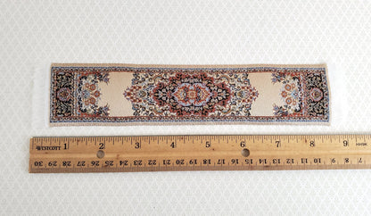 Dollhouse Miniature Narrow Carpet Rug Runner Beige Woven Fabric 1:12 Scale - Miniature Crush