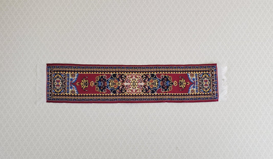 Dollhouse Miniature Narrow Carpet Rug Runner Burgundy Maroon Woven Fabric 1:12 Scale - Miniature Crush
