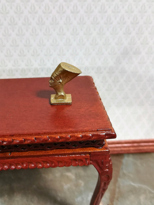Dollhouse Miniature Nefertiti Head Egyptian Statue Small "Gold" 1:12 Scale - Miniature Crush