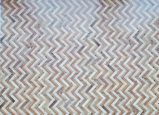 Dollhouse Miniature Parquet Wood Flooring Two Toned Paper Card Stock Glossy 1:12 - Miniature Crush