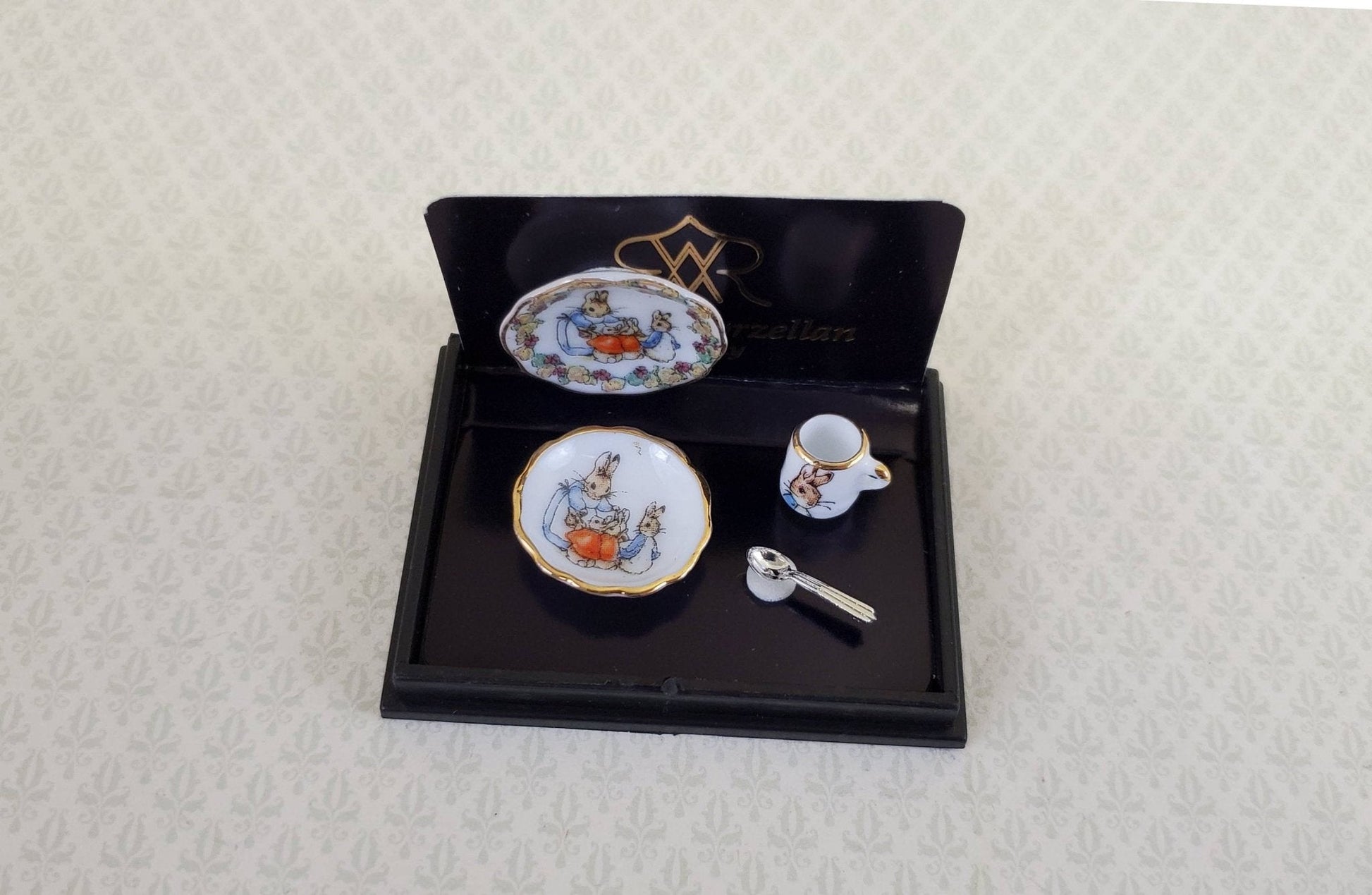 Dollhouse Miniature Peter Rabbit Dishes Reutter Porcelain 1:12 Scale Plate Bowl Cup - Miniature Crush