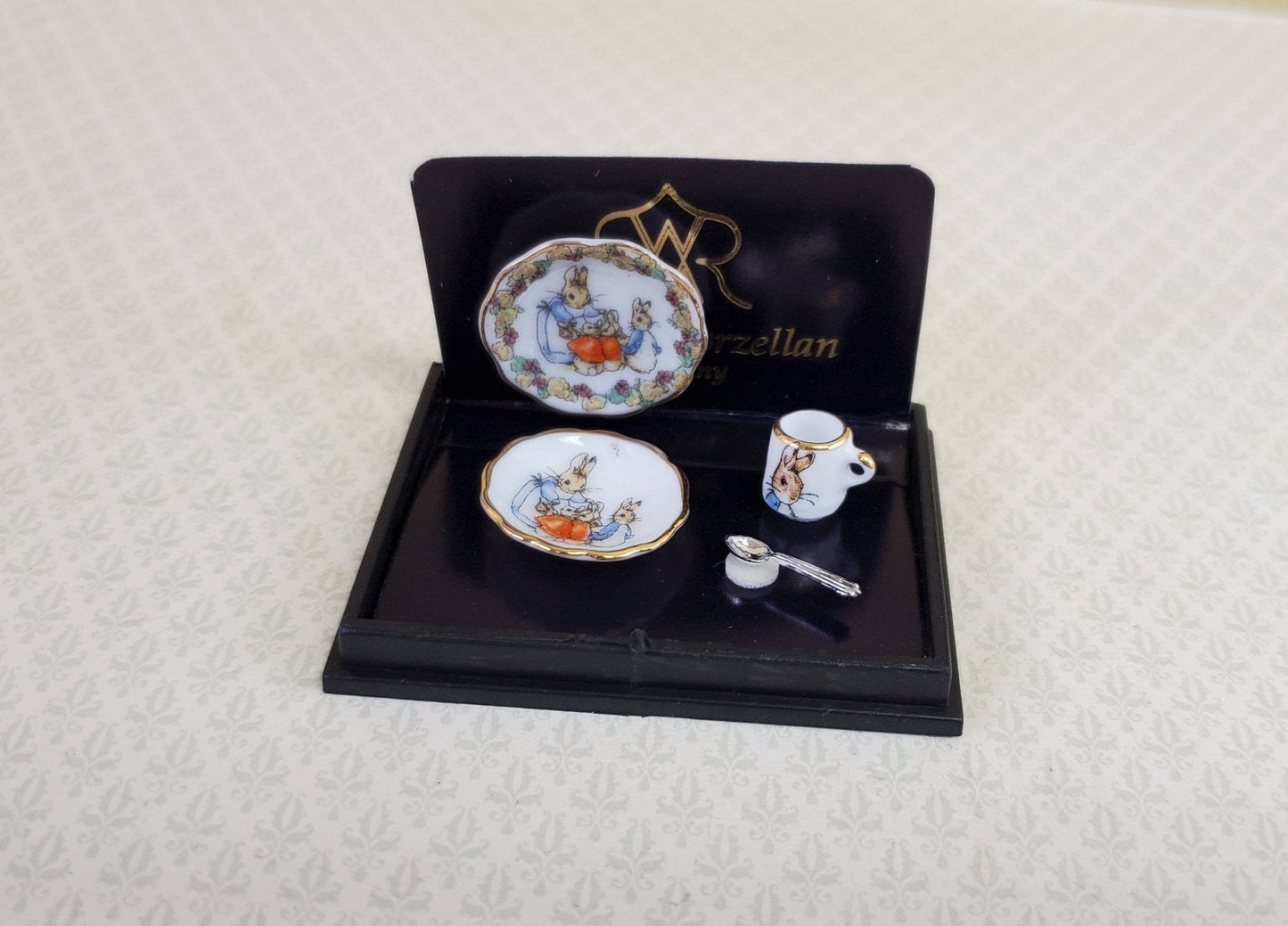 Dollhouse Miniature Peter Rabbit Dishes Reutter Porcelain 1:12 Scale Plate Bowl Cup - Miniature Crush