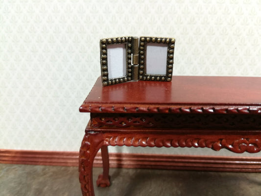 Dollhouse Miniature Picture Frame Bronze Double Photo 1:12 Scale Metal - Miniature Crush