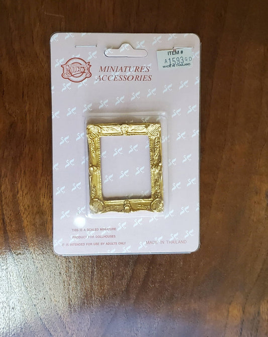 Dollhouse Miniature Picture Frame Fancy Gold for Painting 1:12 Scale 1 3/4" x 2 1/4" - Miniature Crush