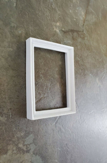 Dollhouse Miniature Picture Frame Large White for Paintings 1:12 Scale - Miniature Crush