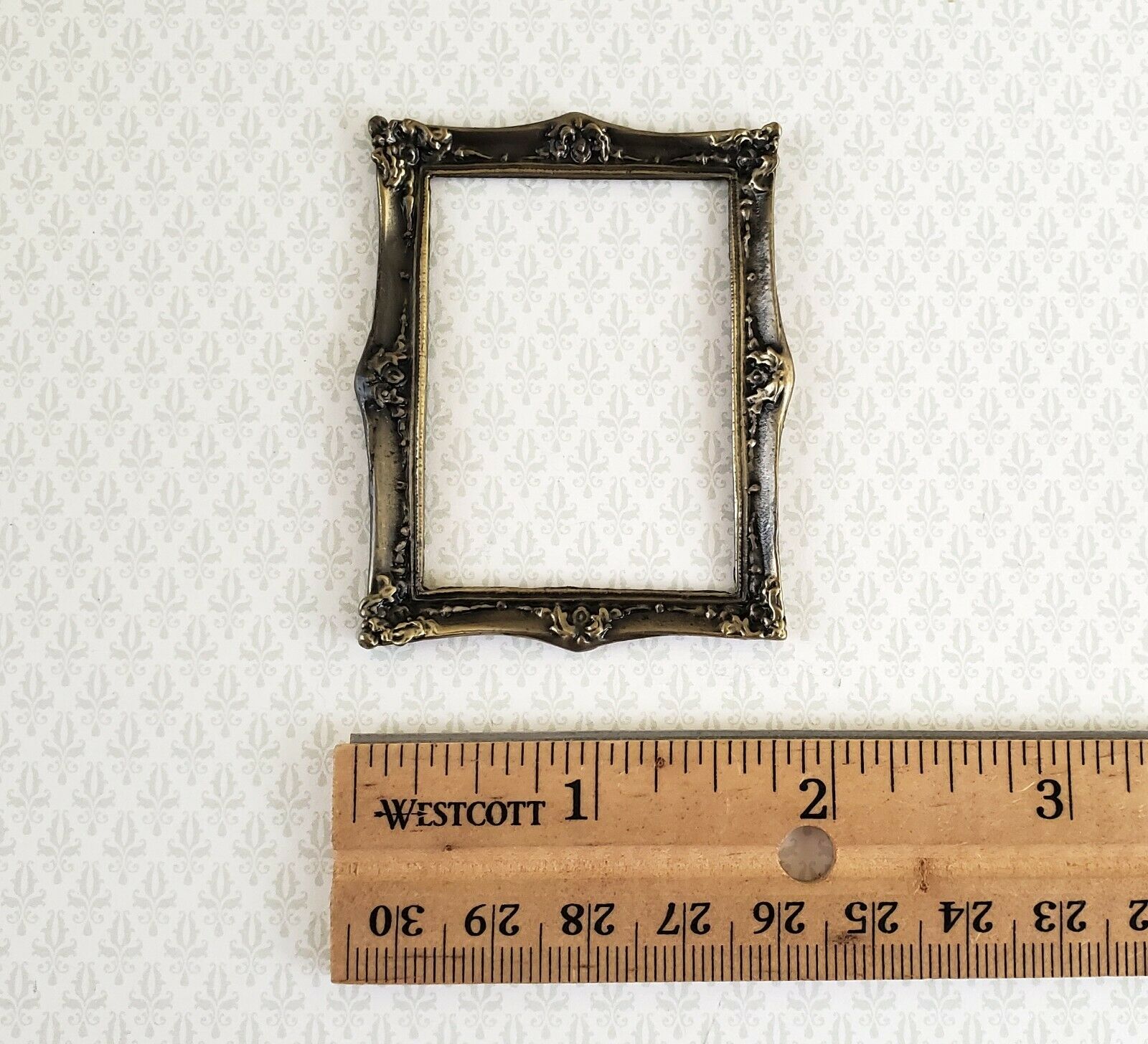 Dollhouse Miniature Picture Frame Metal Antique Bronze for Paintings 1:12 Scale - Miniature Crush