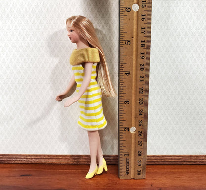 Dollhouse Miniature Porcelain Doll Modern Female Mom 1960s 1:12 Scale - Miniature Crush