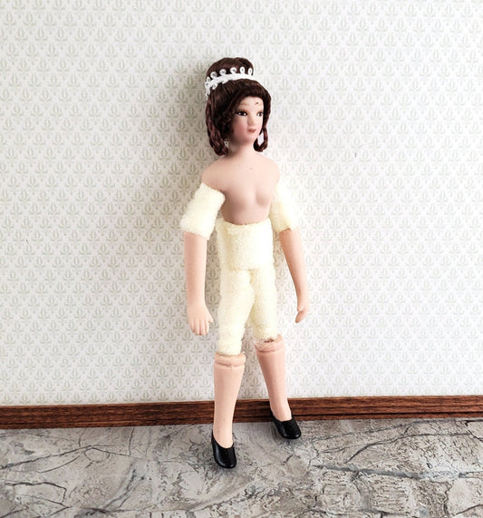 Dollhouse Miniature Porcelain Doll Undressed Female Mom Poseable 1:12 Scale - Miniature Crush