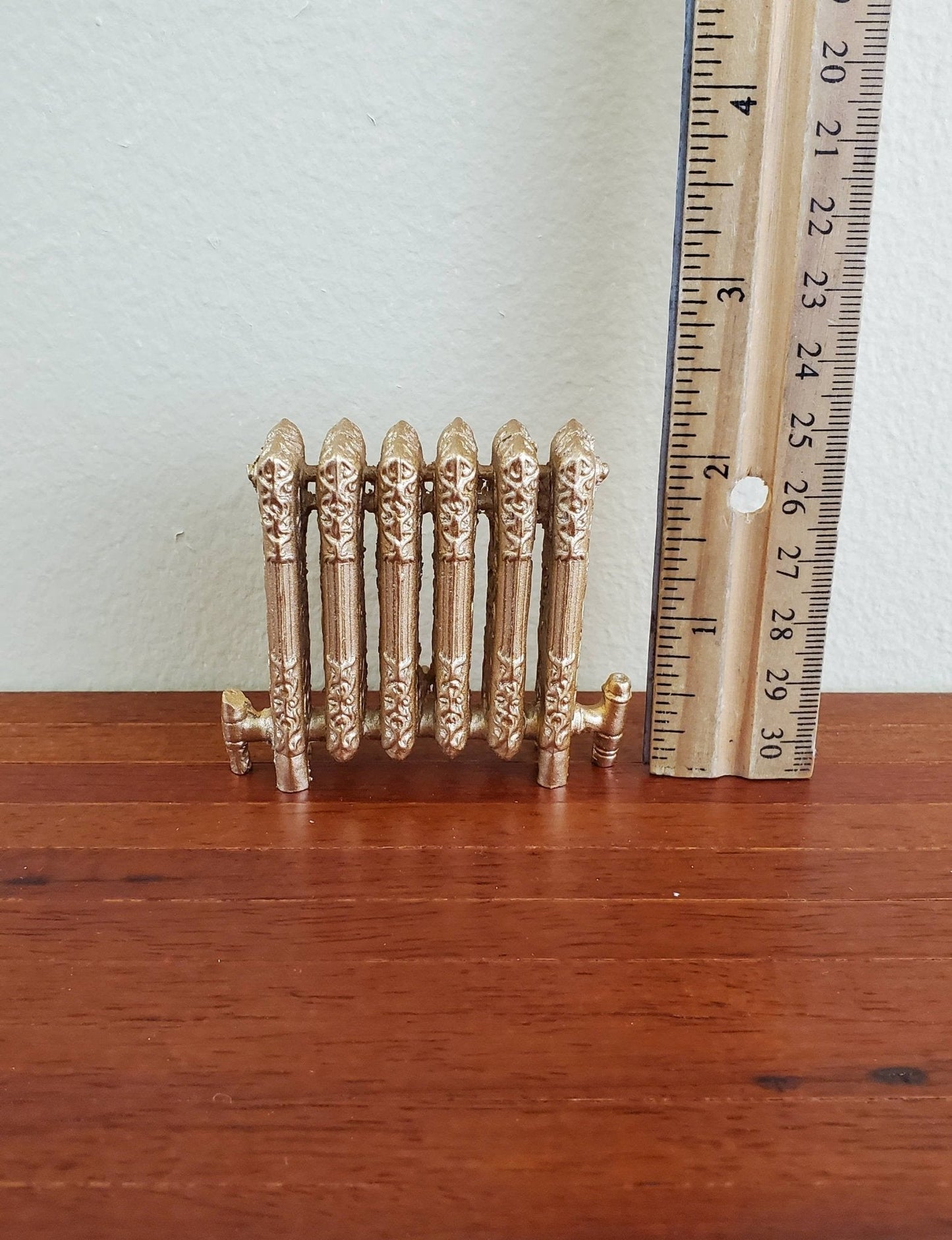 Dollhouse Miniature Radiator Large Gold Fancy 1:12 Scale Resin Accessory - Miniature Crush