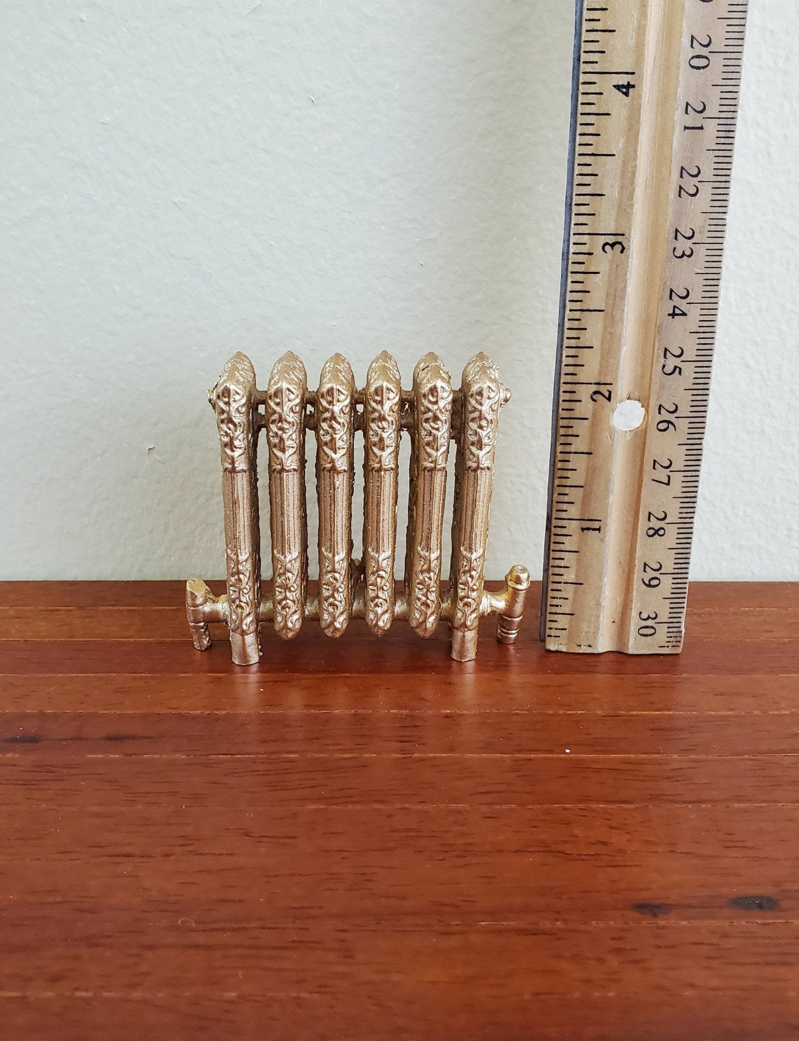 Dollhouse Miniature Radiator Large Gold Fancy 1:12 Scale Resin Accessory - Miniature Crush