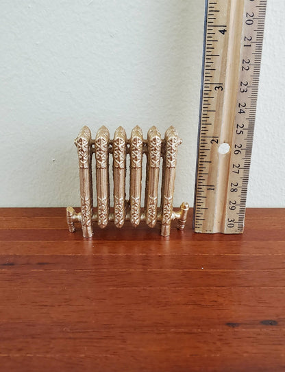 Dollhouse Miniature Radiator Large Gold Fancy 1:12 Scale Resin Accessory - Miniature Crush