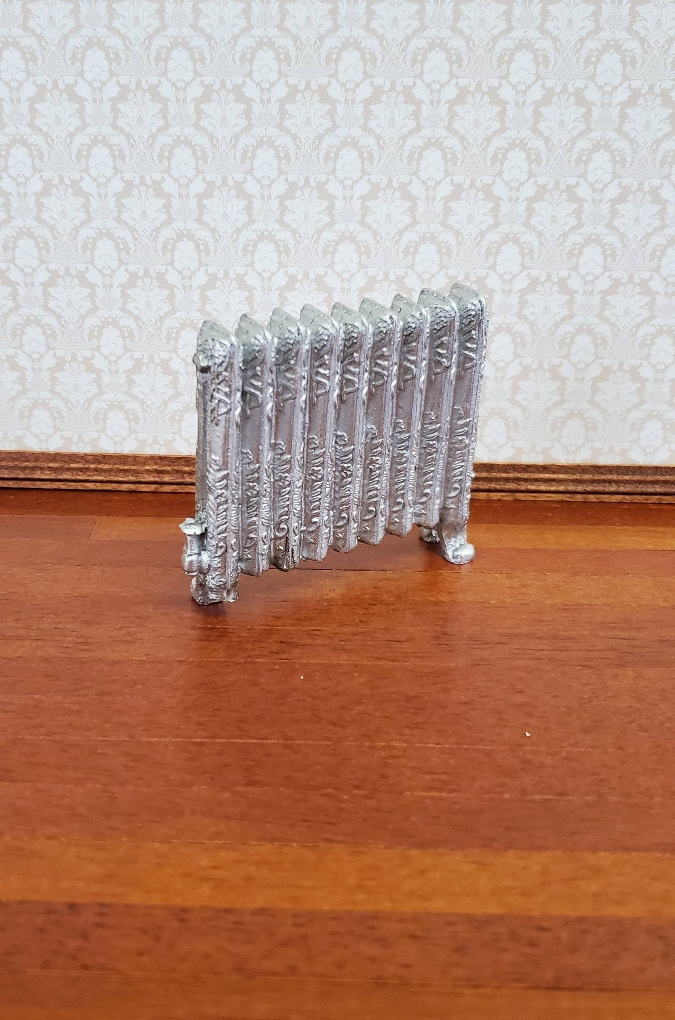Dollhouse Miniature Radiator Large Silver Fancy 1:12 Scale Resin Accessory - Miniature Crush