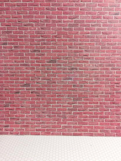 Dollhouse Miniature Red Brick Textured Embossed Paper 1:12 Scale - Miniature Crush