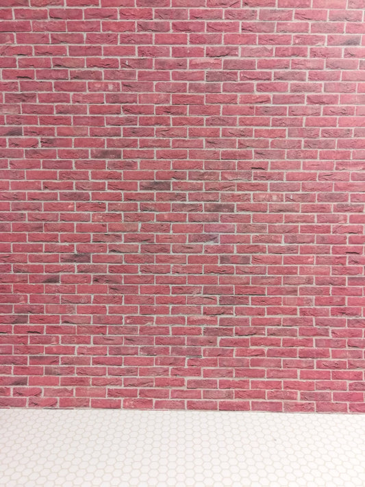 Dollhouse Miniature Red Brick Textured Embossed Paper 1:12 Scale - Miniature Crush