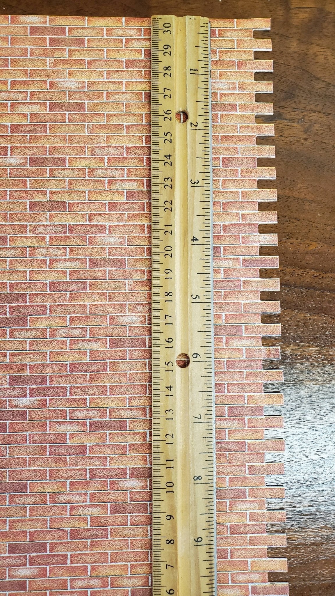 Dollhouse Miniature Red Orange Brick Seamless Embossed Paper 1:12 Scale World Model - Miniature Crush