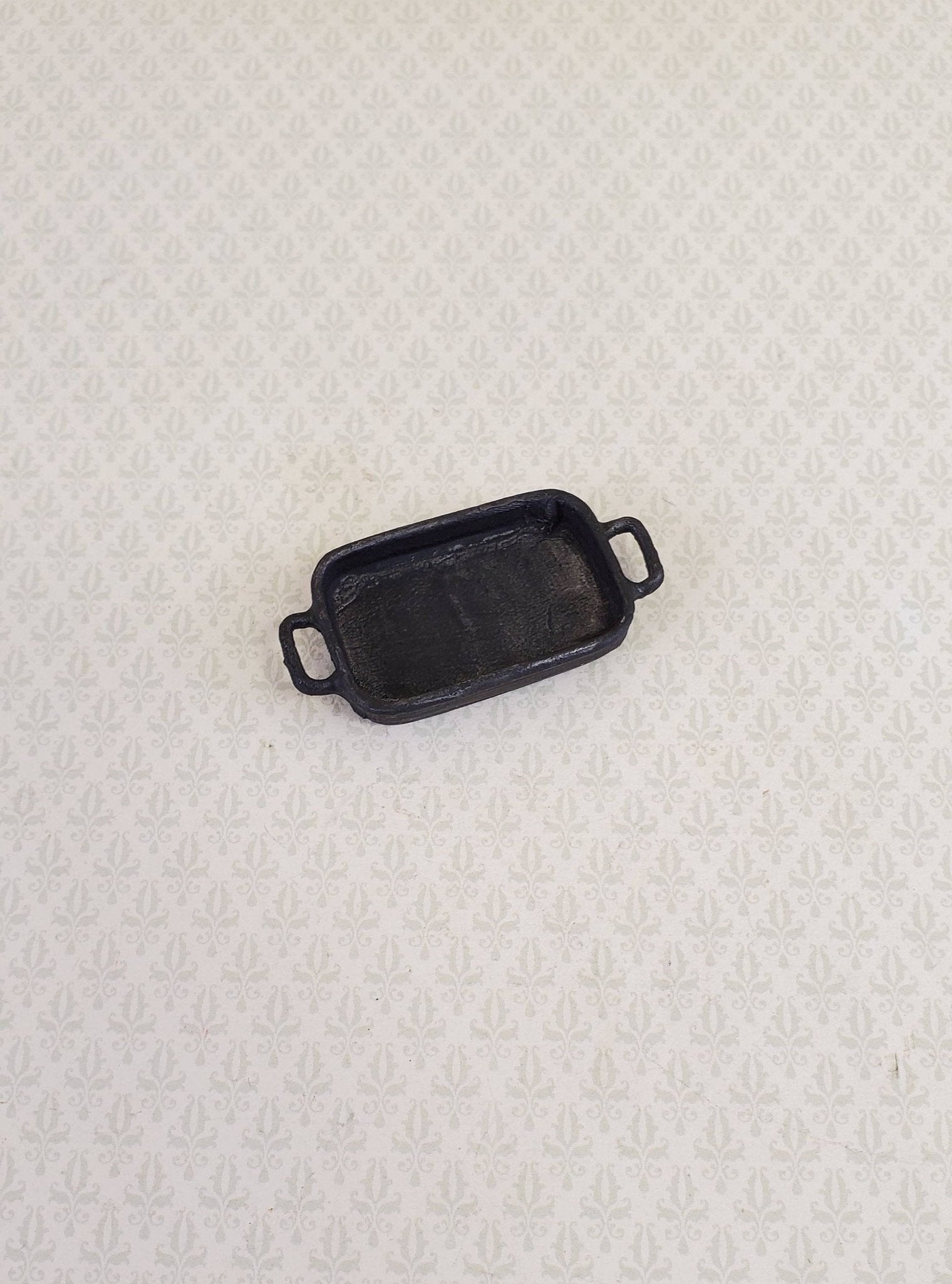 Dollhouse Miniature Roasting Pan Cast Iron Look Painted Metal 1:12 Scale Kitchen - Miniature Crush