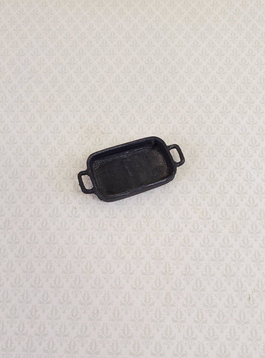 Dollhouse Miniature Roasting Pan Cast Iron Look Painted Metal 1:12 Scale Kitchen - Miniature Crush