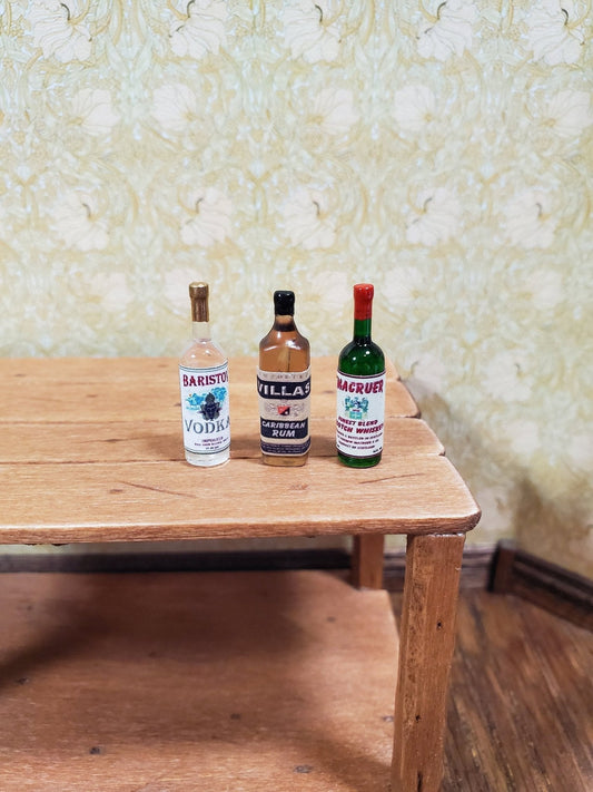Dollhouse Miniature Rum Vodka Scotch Bottles Tiny 1:12 Scale Drinks Booze - Miniature Crush