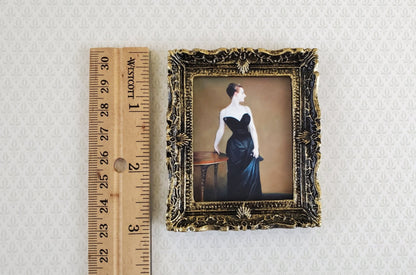 Dollhouse Miniature Sargent Portrait of Madame X Print on Canvas 1:12 Scale Handmade - Miniature Crush