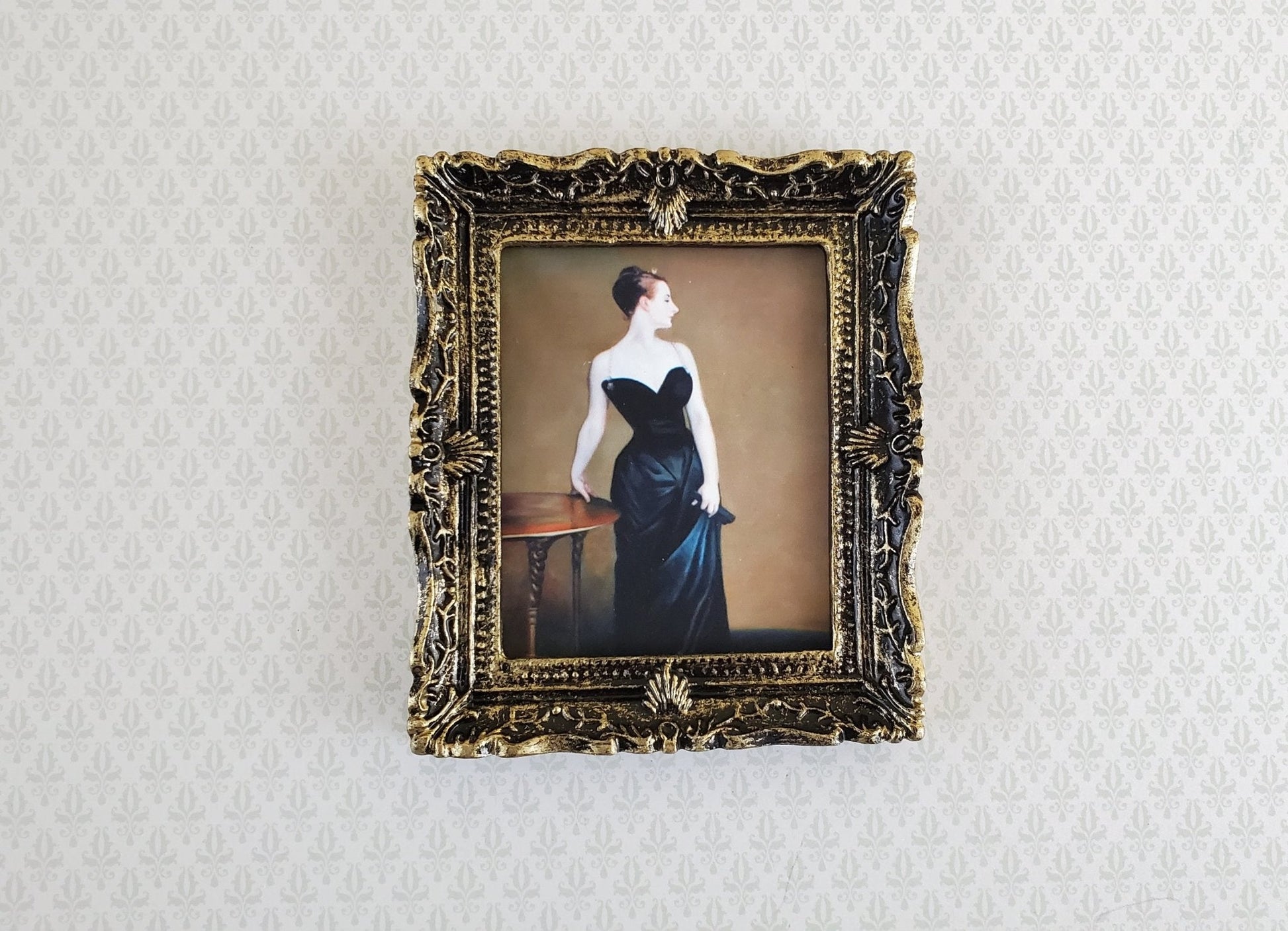 Dollhouse Miniature Sargent Portrait of Madame X Print on Canvas 1:12 Scale Handmade - Miniature Crush