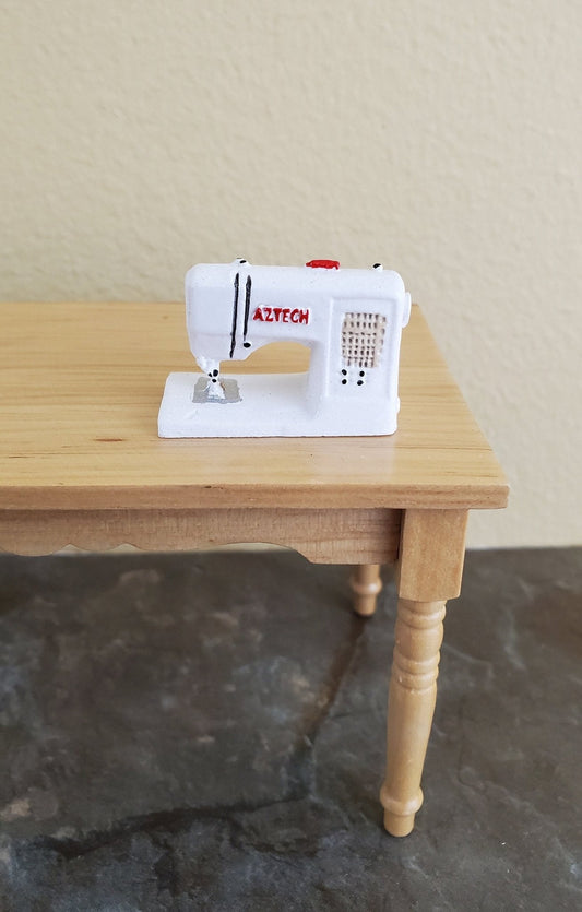 Dollhouse Miniature Sewing Machine Modern Style White 1:12 Scale - Miniature Crush