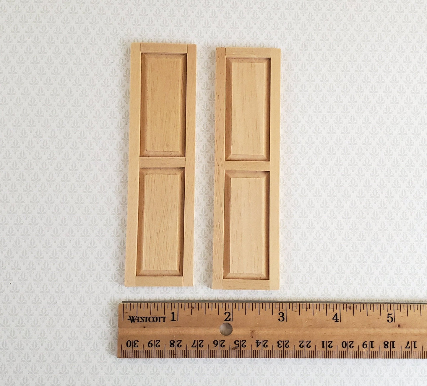 Dollhouse Miniature Shutters 1 Pair Houseworks Jamestown 1:12 Scale 4 11/16" - Miniature Crush