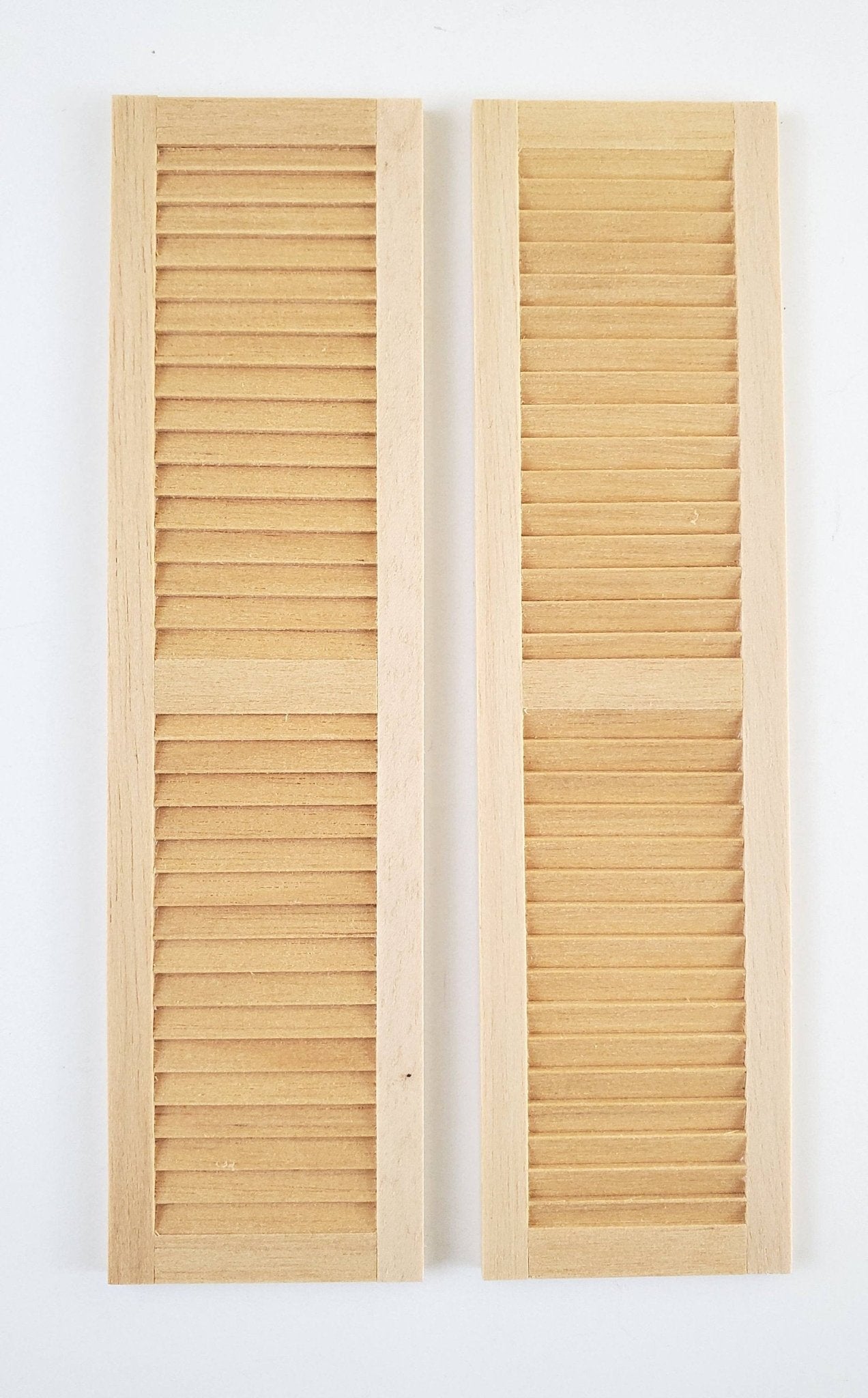 Dollhouse Miniature Shutters Louvered 1 Pair Wood 1:12 Scale 5 11/16" Houseworks #5018 - Miniature Crush