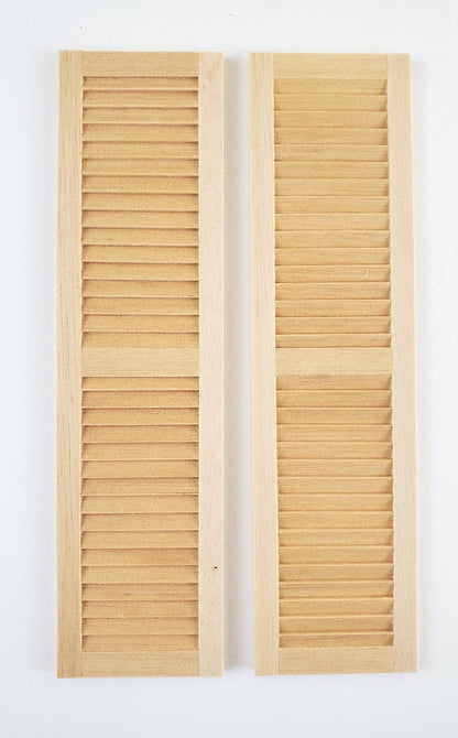 Dollhouse Miniature Shutters Louvered 1 Pair Wood 1:12 Scale 5 11/16" Houseworks #5018 - Miniature Crush