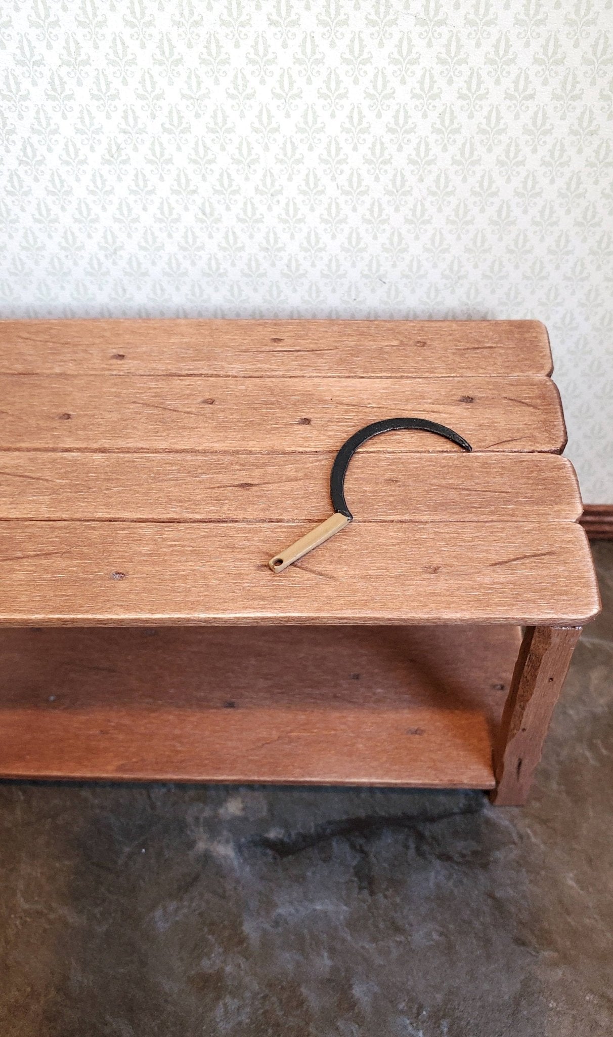 Dollhouse Miniature Sickle Reaping Hook Farm Harvesting Tool 1:12 Scale Metal - Miniature Crush