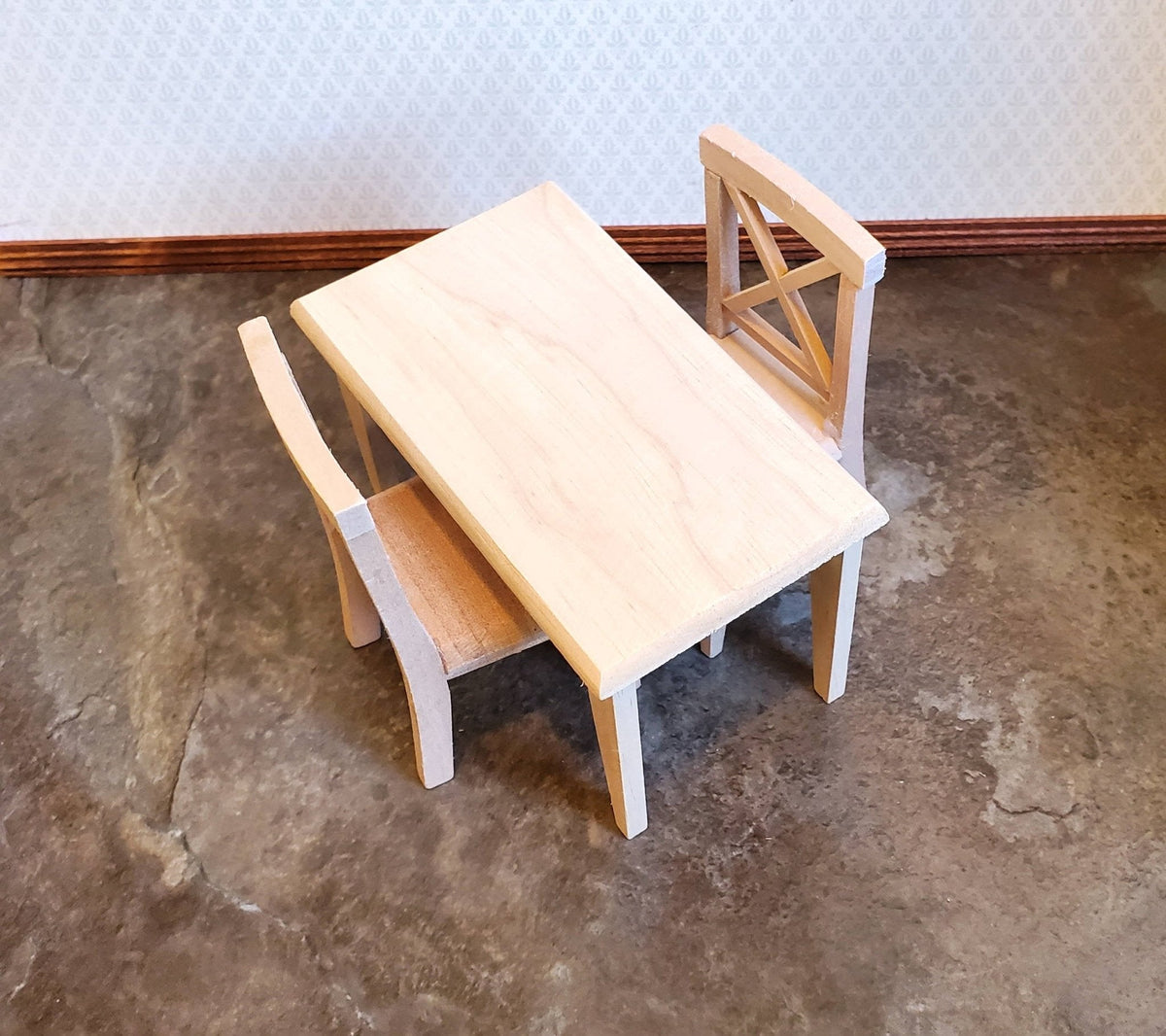 Mini Vtable Dollhouse Miniature Small Kitchen or Dining Room Table Unfinished 1:12 ...