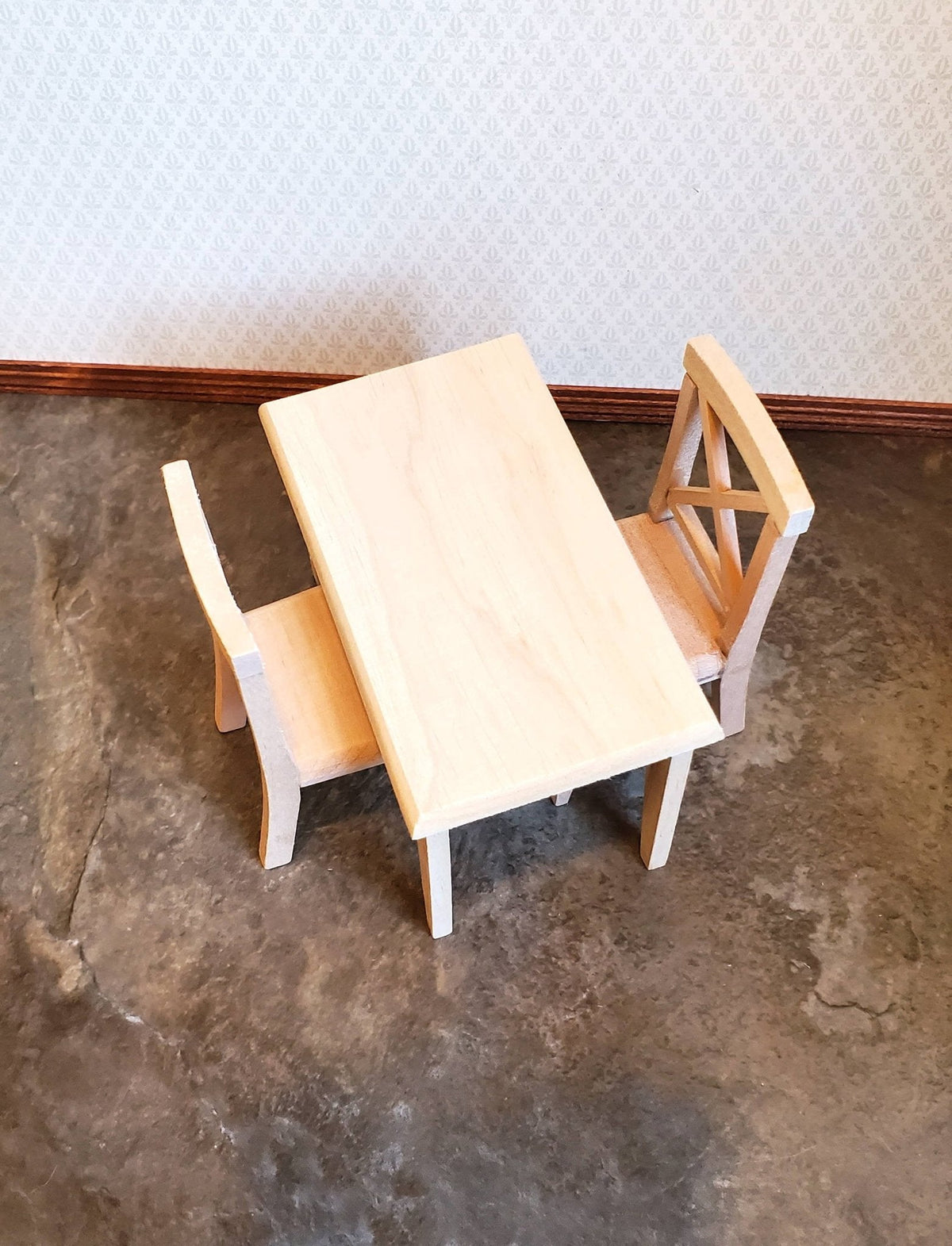 Mini Vtable Dollhouse Miniature Small Kitchen or Dining Room Table Unfinished 1:12 ...