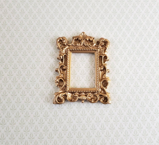 Dollhouse Miniature Small Picture Frame Fancy Gold for Paintings 1:12 Scale B0432 - Miniature Crush
