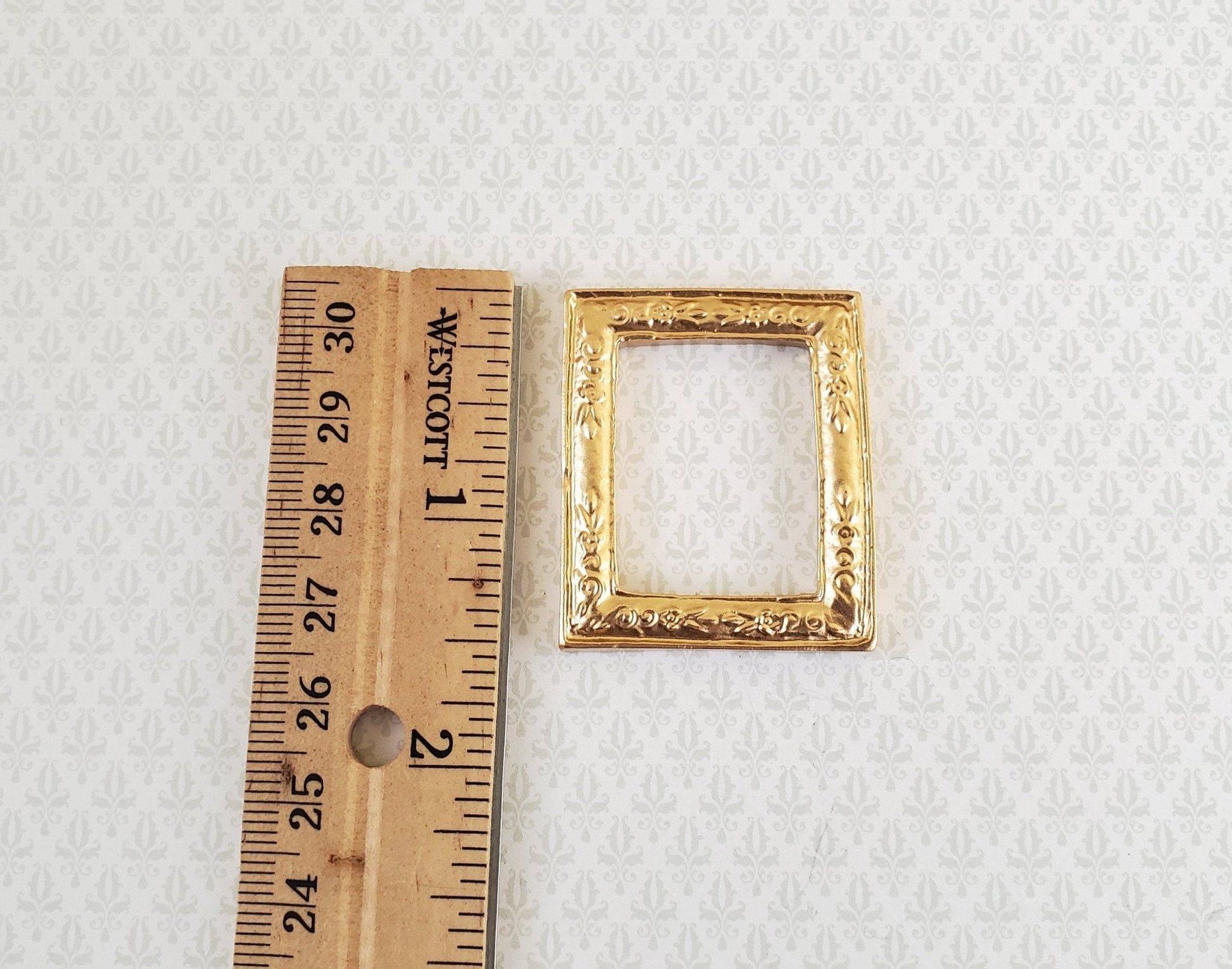 Dollhouse Miniature Small Picture Frame Gold for Paintings 1:12 Scale - Miniature Crush