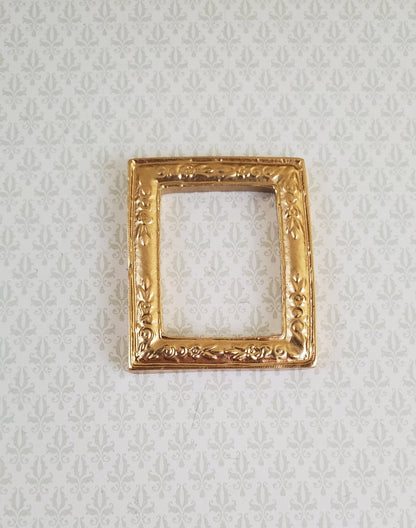Dollhouse Miniature Small Picture Frame Gold for Paintings 1:12 Scale - Miniature Crush