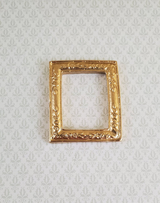 Dollhouse Miniature Small Picture Frame Gold for Paintings 1:12 Scale - Miniature Crush