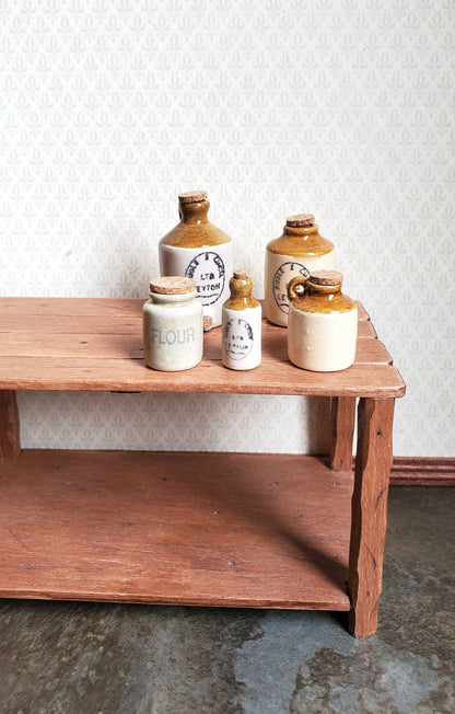 Dollhouse Miniature Stoneware Jug with Cork Small Demijohn 1:12 Scale Handmade - Miniature Crush