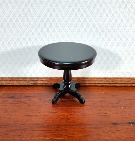 Dollhouse Miniature Table Small Round Side or End Table Black Finish 1:12 Scale Furniture - Miniature Crush
