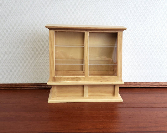 Dollhouse Miniature Tall Display Counter Cabinet for Bakery or Shop 1:12 Scale Furniture Light Oak - Miniature Crush