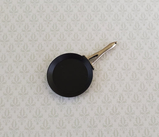 Dollhouse Miniature Teflon Pan Round Black Medium Size 1:12 Scale Modern Kitchen - Miniature Crush
