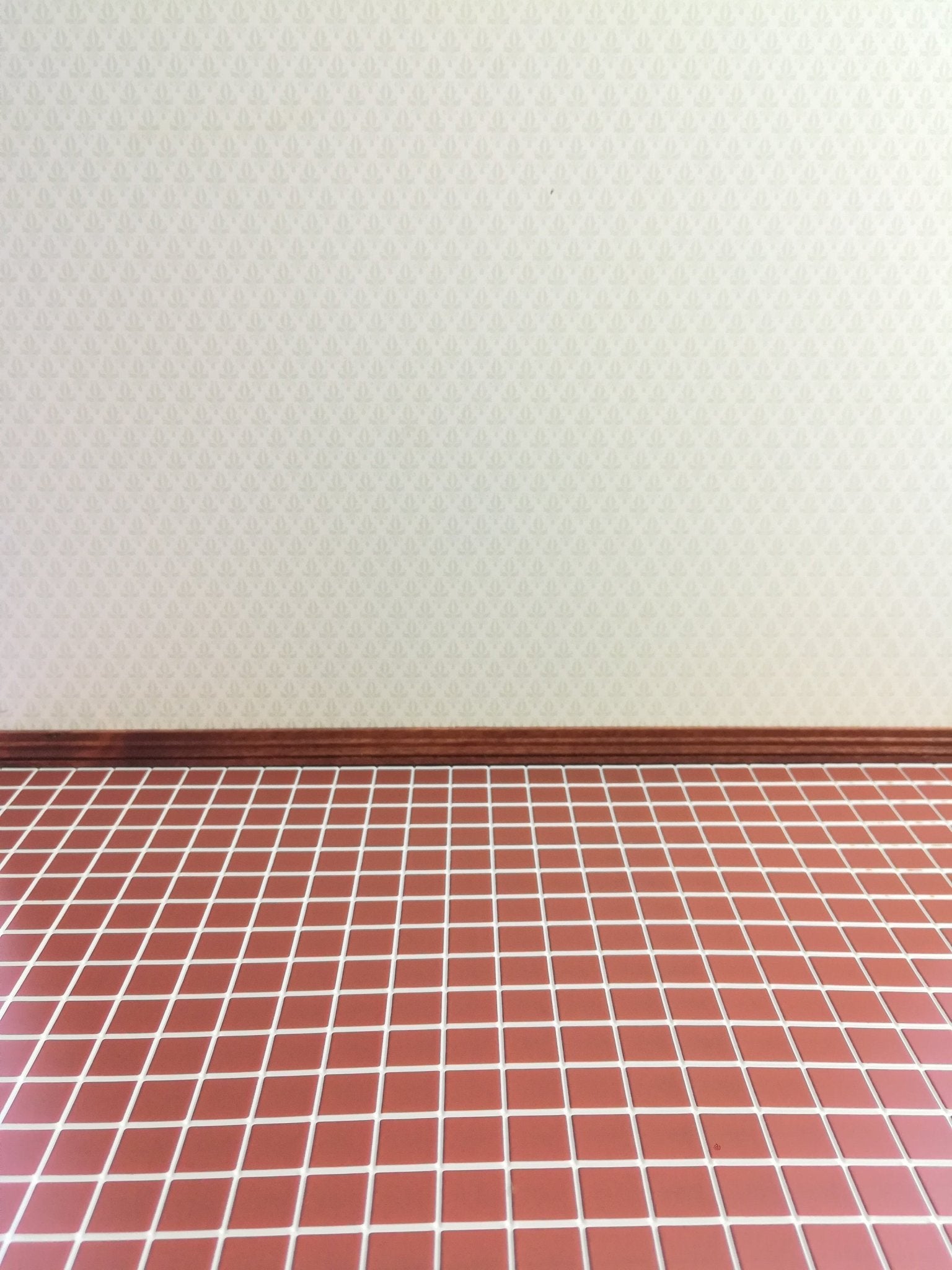 Dollhouse Miniature Terra Cotta Square Faux Tile Flooring Embossed 1:12 Scale - Miniature Crush