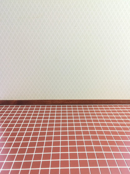 Dollhouse Miniature Terra Cotta Square Faux Tile Flooring Embossed 1:12 Scale - Miniature Crush